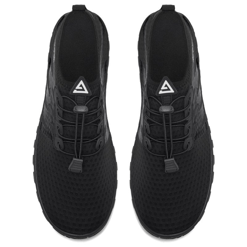 Racqua Womens Water Shoes Mens Quick Dry Barefoot Swim Shoes Lightweight Sports Beach Surfing Kayaking Aqua Shoes Black 11.5 Women/10.5 Men