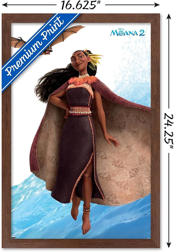 Trends International Disney Moana 2 - Matangi Wall Poster, 22.4L x 14.7W, Mahogany Framed Version