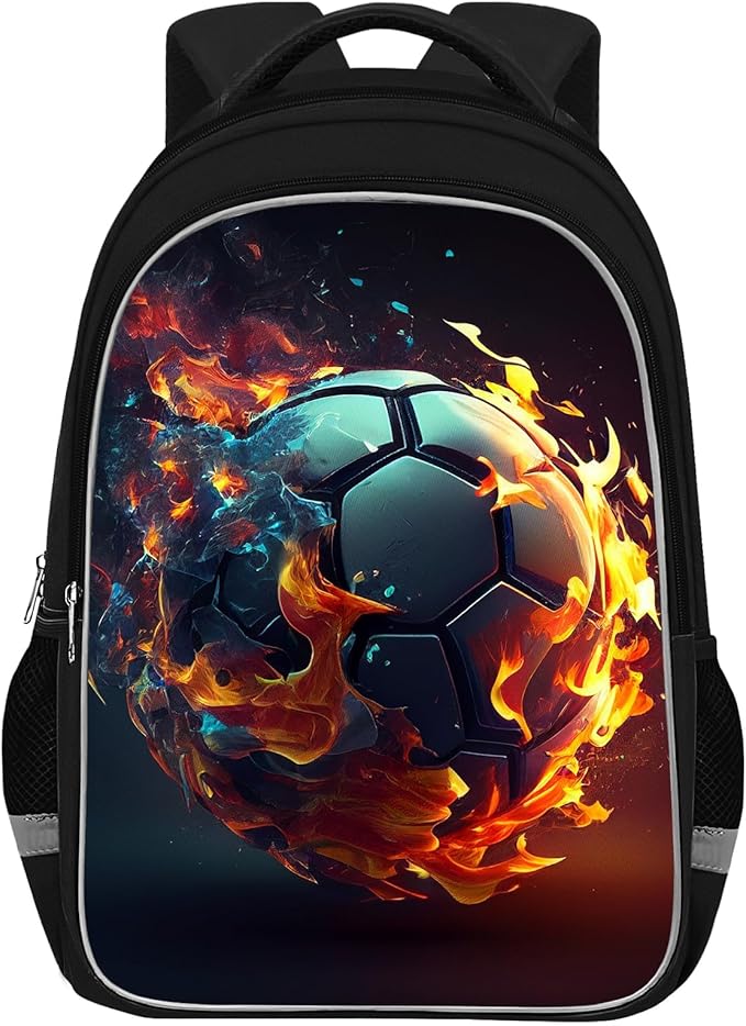 School Backpack for Boys - Soccer Boys Backpack for Kids Children Teens Elementary Middle School - Students Bag for Ages 6-18,17″Bookbag Multifunctional Large Capacity