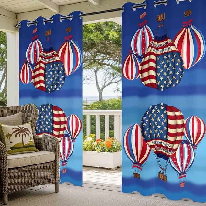 Independence Day Waterproof Outdoor Curtains