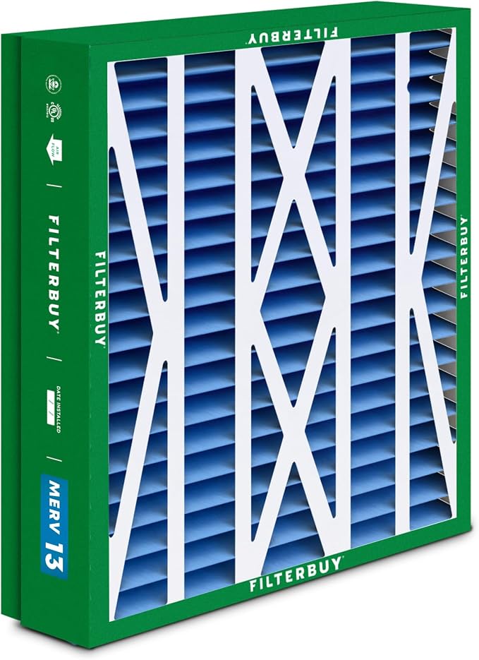 Filterbuy 21x23.5x5 Air Filter MERV 13 Optimal Smoke & Allergy Defense