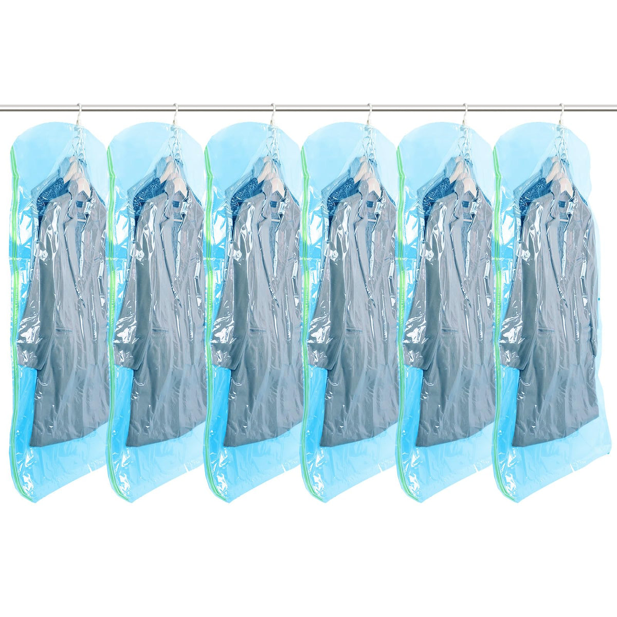 TAILI Hanging Vacuum Sealer Storage Space Saver Bags for Clothes, Suits, Coats or Jackets, 4 Pack Jumbo 53x27.6 Inches, Clear