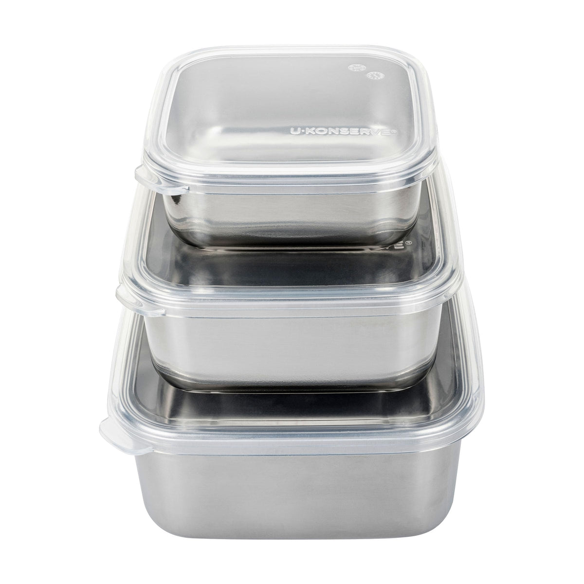 U-Konserve 30 oz Stainless Steel Bento Box Food Container Blue Silicone Lid
