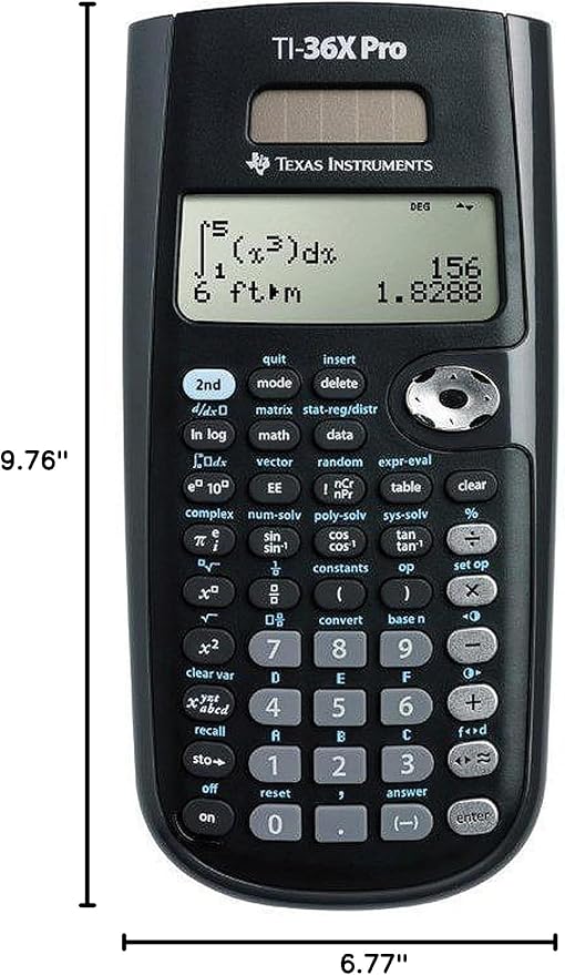 Texas Instruments TI-36X Pro Engineering/Scientific Calculator | 9.7 Inch | Black.