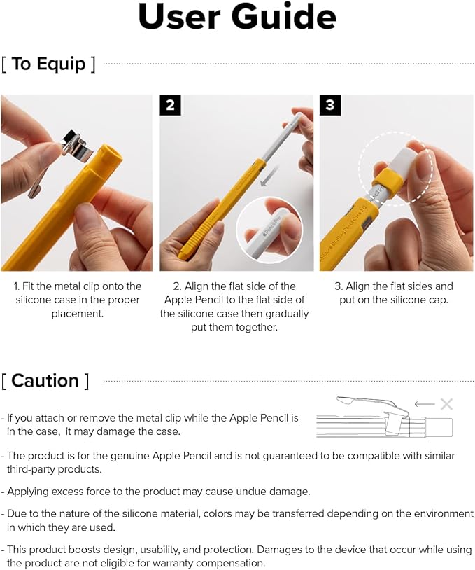 Ringke Silicone Drafting Pencil Case Compatible with Apple Pencil 2nd Generation and Apple Pencil Pro Case, Perfect Grip Silicone Protective Cover Sleeve Accessories - White