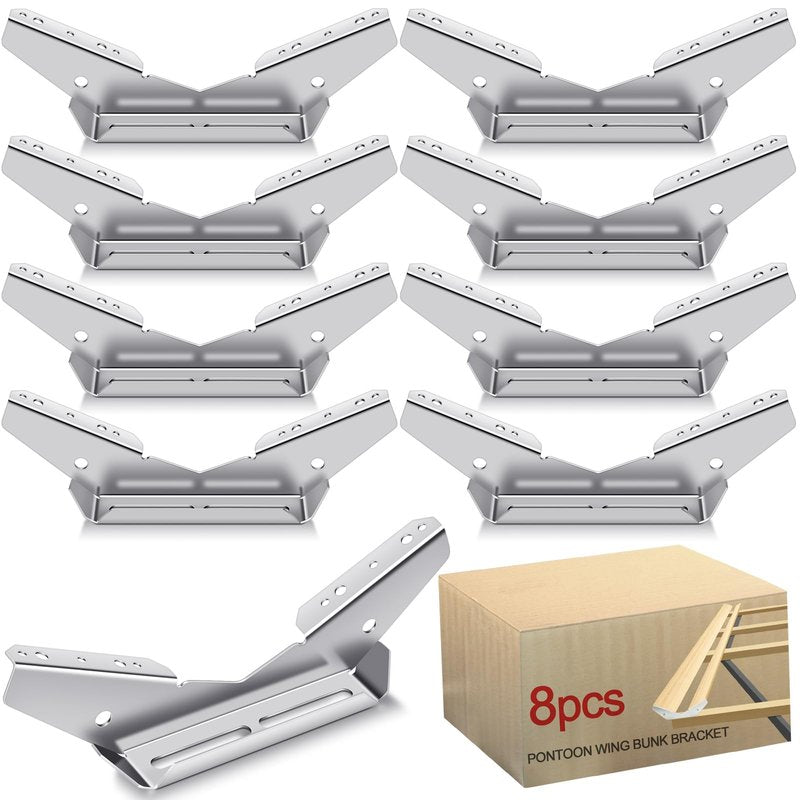 DaisyInner 8 Pcs Pontoon Wing Brackets Pontoon Trailer V Wing Bunk Galvanized Bracket Pontoon Boat Trailer Guides Lift Cradle Cleats Boat Trailer Parts Accessories