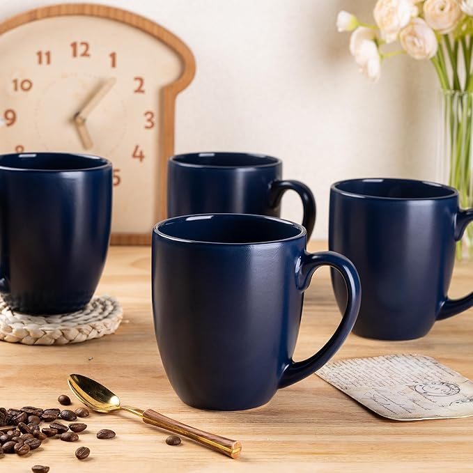 GBHOME 12oz Coffee Mugs Set of 6, Large Ceramic Coffee Mugs for Man, Woman, Dad, Mom, Modern Coffee Mugs Set with handle for Tea/Latte/Cappuccino/Milk/Cocoa. Dishwasher&Microwave Safe,Multi-Color
