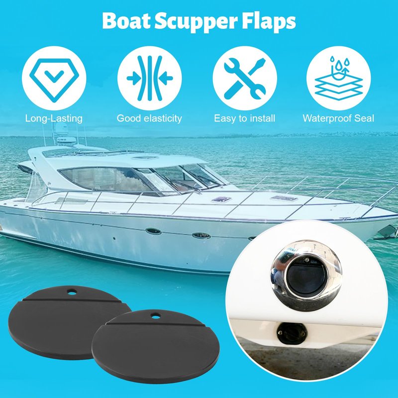 1-3/4" Boat Scupper Flapper Replacement - for Boats Stainless Steel and Plastic Thru Hull Scuppers Scupper Valves Repair Kit - 2 Pcs