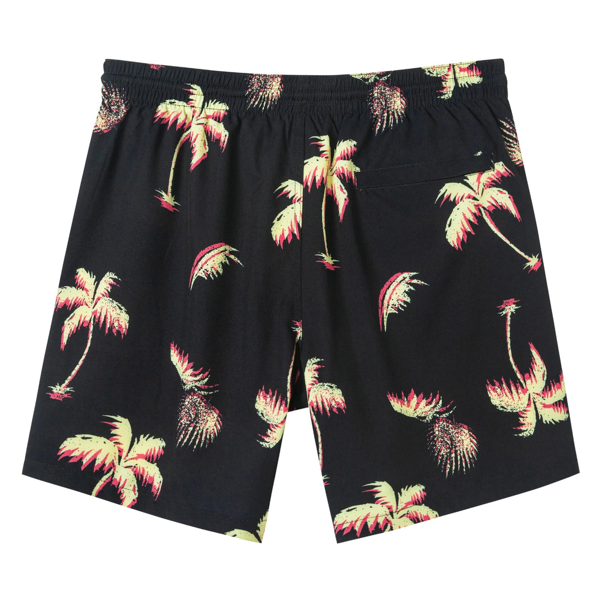 SURF CUZ Mens Swim Trunks with Compression Liner Quick Dry Swim Shorts 7" Swimming Trunks Stretch Bathing Suit 7 Inch,Neon Palms,XL