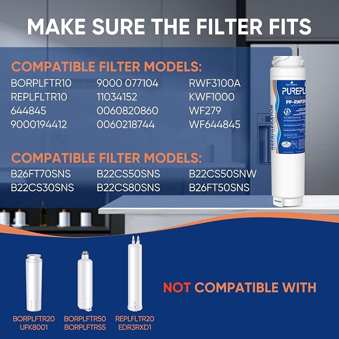 PUREPLUS 9000194412 NSF 53&42 Certified Refrigerator Water Filter Replacement