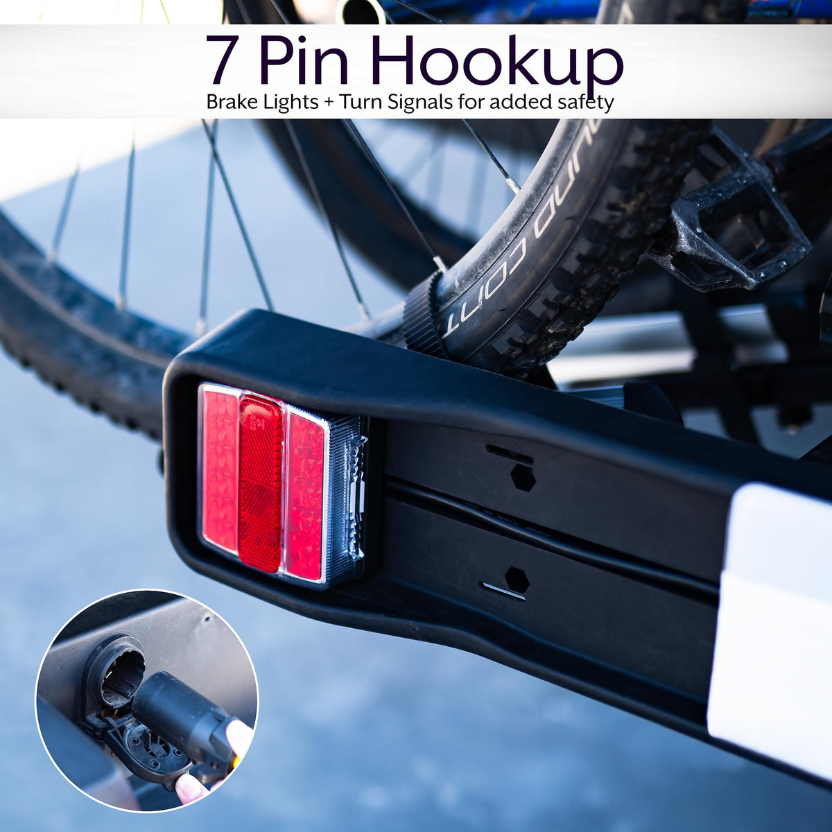Life Finds 2-Hitch Bike Rack with Taillights and License Plate Holder, Adjustable Folding Design, Holds up to 132 lbs, LF-BR1L