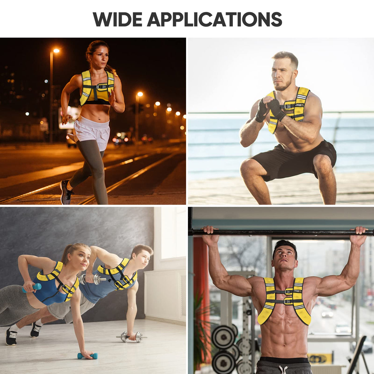 APEXUP 10lbs Weighted Vest Men Women, Weight Vest for Women Workout Equipment for Strength Training Running (Yellow)