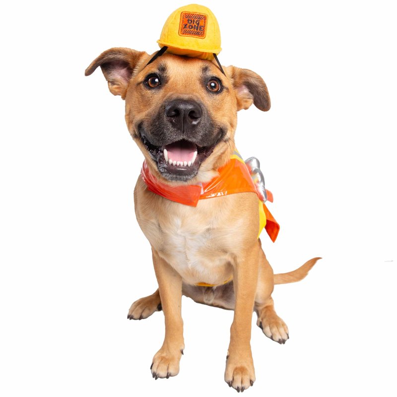 Pet Krewe Construction Worker Dog Costume – Extra Large Halloween Costume for Pets, Includes Hat