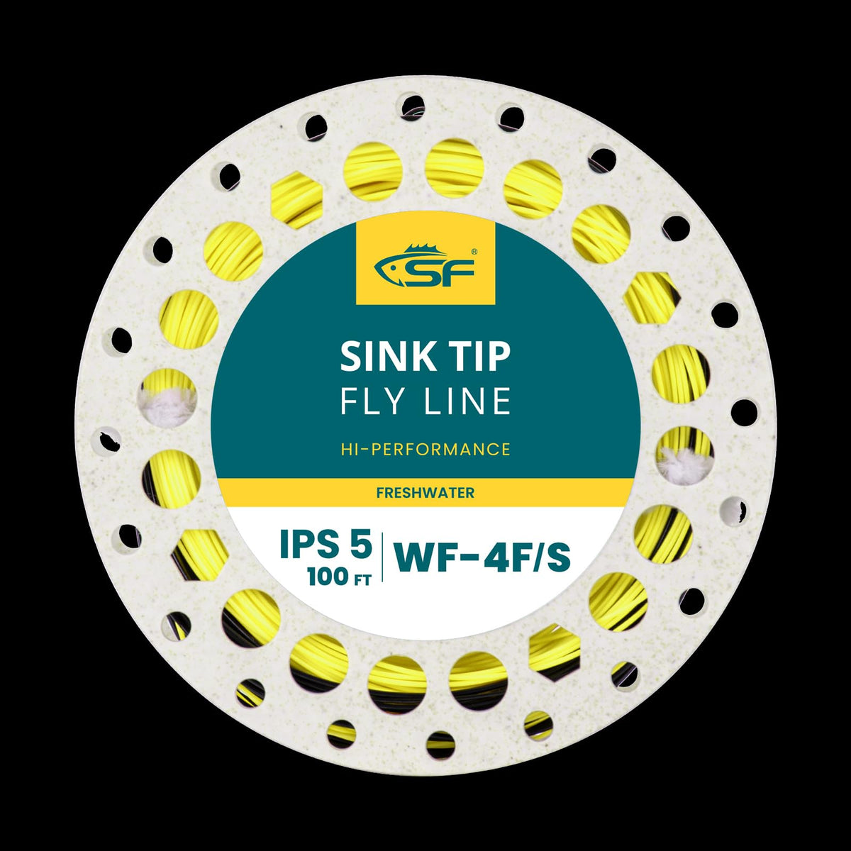 SF Hi-Viz Fly Fishing Sinking Tip Weight Forward Taper Floating Fly Line Sinking Line for Freshwater 100FT IPS5 WF6F/S Fluorescent Yellow&Black
