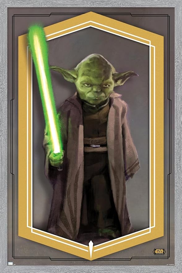 Trends International Star Wars: The High Republic - Yoda Wall Poster, 34L x 22.4W, Gray Framed Version