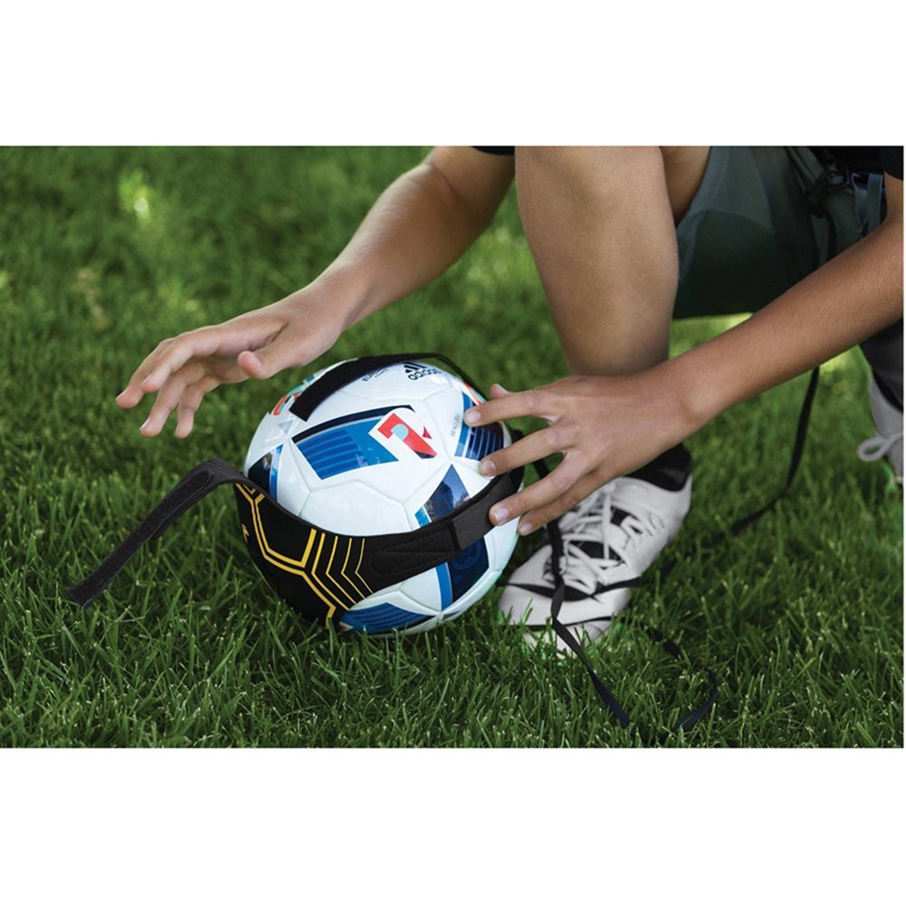 EastyGold Football Kick Trainer Soccer Training Aids Hands Free Throw Sole Practice Equipment with Adjustable Belt Elastic Rope Fits Ball 3, 4,and 5