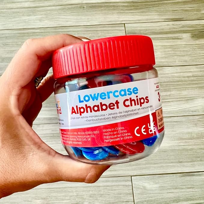 hand2mind Lowercase Alphabet Chips, Toddler Learning Letters for Spelling, Learn to Spell for Kids, Reading Tools for Kids, Science of Reading Manipulatives, Teaching Supplies Kindergarten