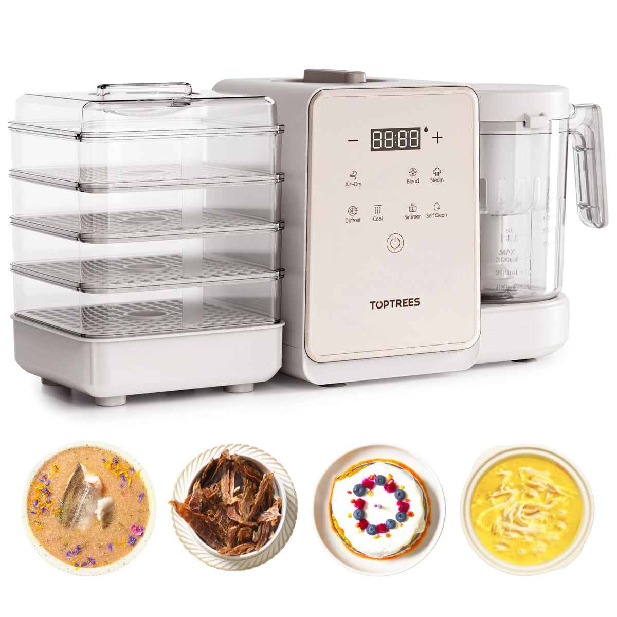 Pet Fresh Maker - Food Processor with Recipe for Dog Treats, DIY Cat Churu, Crunchy Treats, 10 Types of Homemade Pet Foods for Dog Birthday,7-in-1 Cooking Machine with Easy One-Step Touch Panel