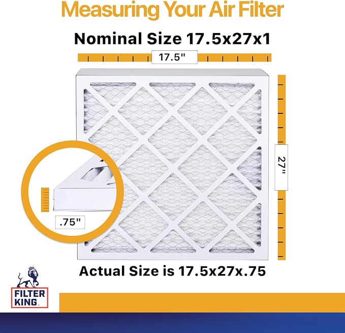Filter King 17.5x27x1 Air Filter | 4-PACK | MERV 13 HVAC Pleated A/C Furnace