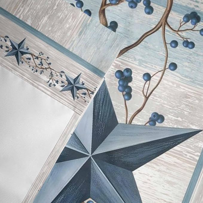 Texas Star Blue Curtain Valances