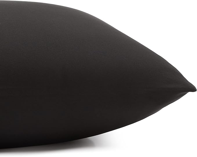 Amazon Basics Lightweight Super Soft, Breathable Wrinkle-Free Microfiber 4 Piece Bed Sheet Set with 14-Inch Deep Pockets, King, Black, Solid