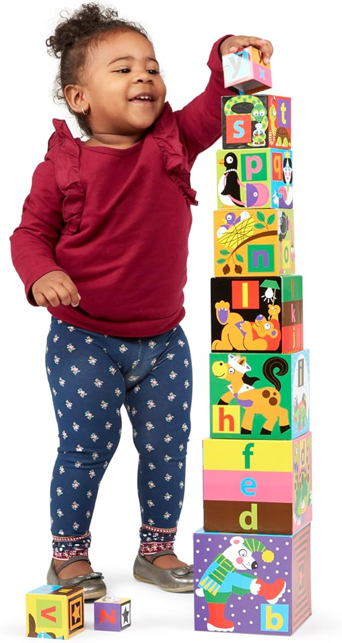 Melissa & Doug Deluxe 10-Piece Alphabet Nesting and Stacking Blocks - FSC Certified