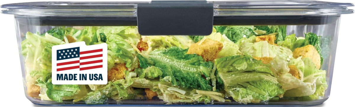 Rubbermaid Brilliance BPA Free Airtight Food Storage Containers with Lids, Set of 4 (4.7 Cup) Ideal for Lunch, Meal Prep, and Leftovers