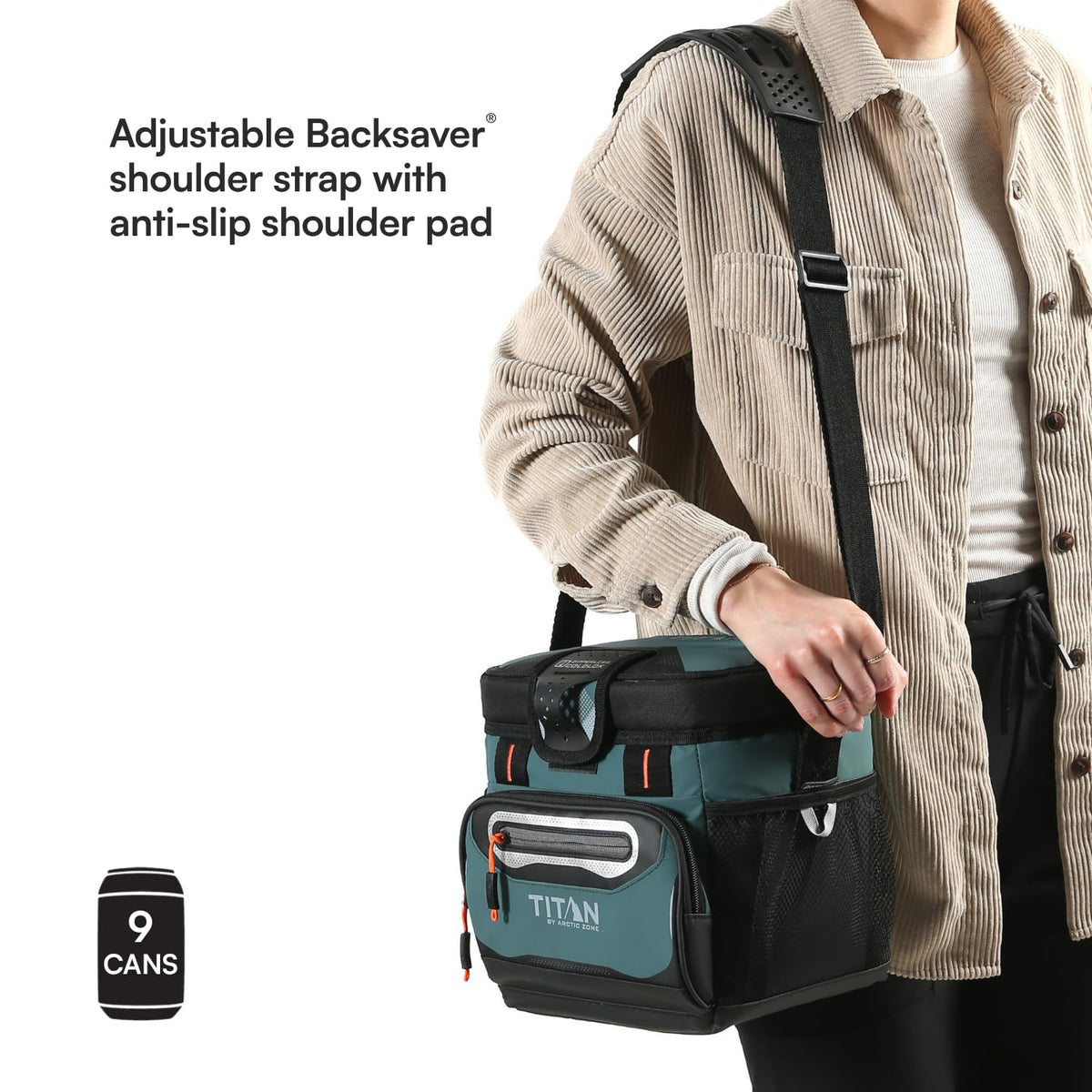 Titan by Arctic Zone 9 Can Zipperless Cooler with SmartShelf, Jungle Hunt