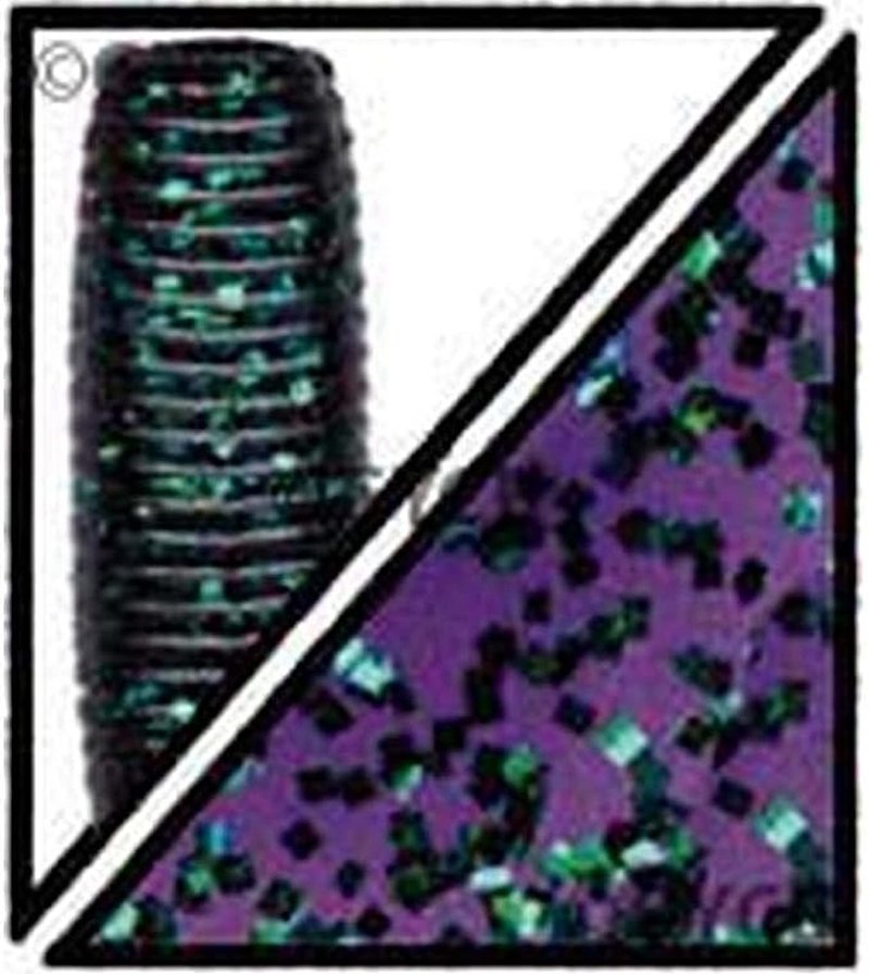 Yamamoto Gary 5" Kut Tail Worm - Realistic Easy-to-Use Soft Plastic Fishing Lure Baits - 10 Pack, Junebug Purple with Emerald