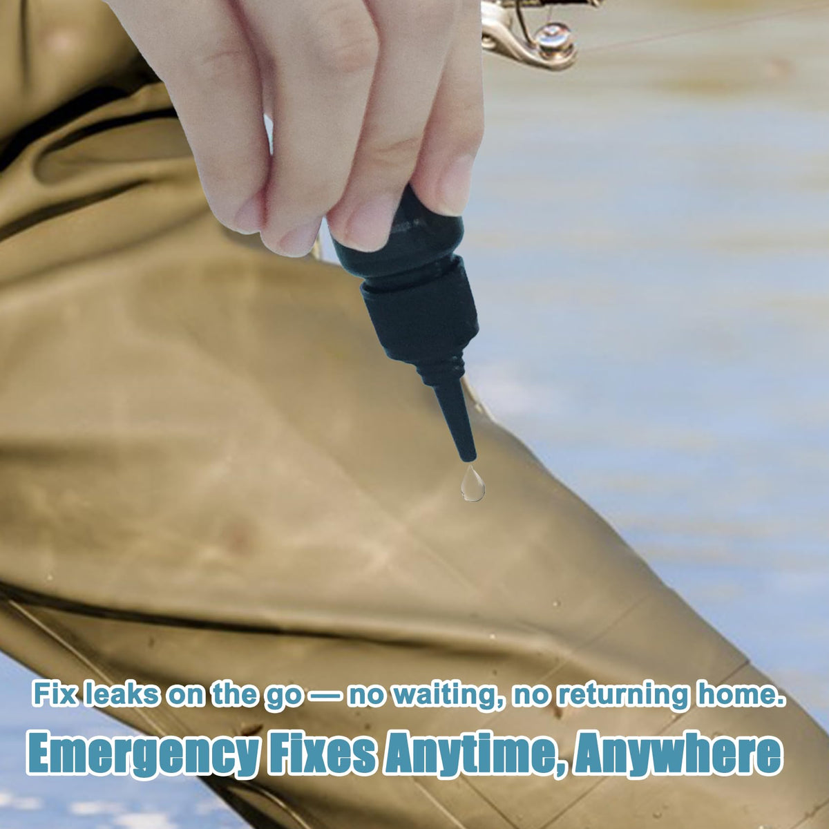 Eupheng UV Wader Repair Glue Instant Sunlight-Curing Sealant for Fishing Waders Waterproof and Flexible, Ideal for On-The-Go Field Repairs Works on Neoprene, Nylon, Rubber