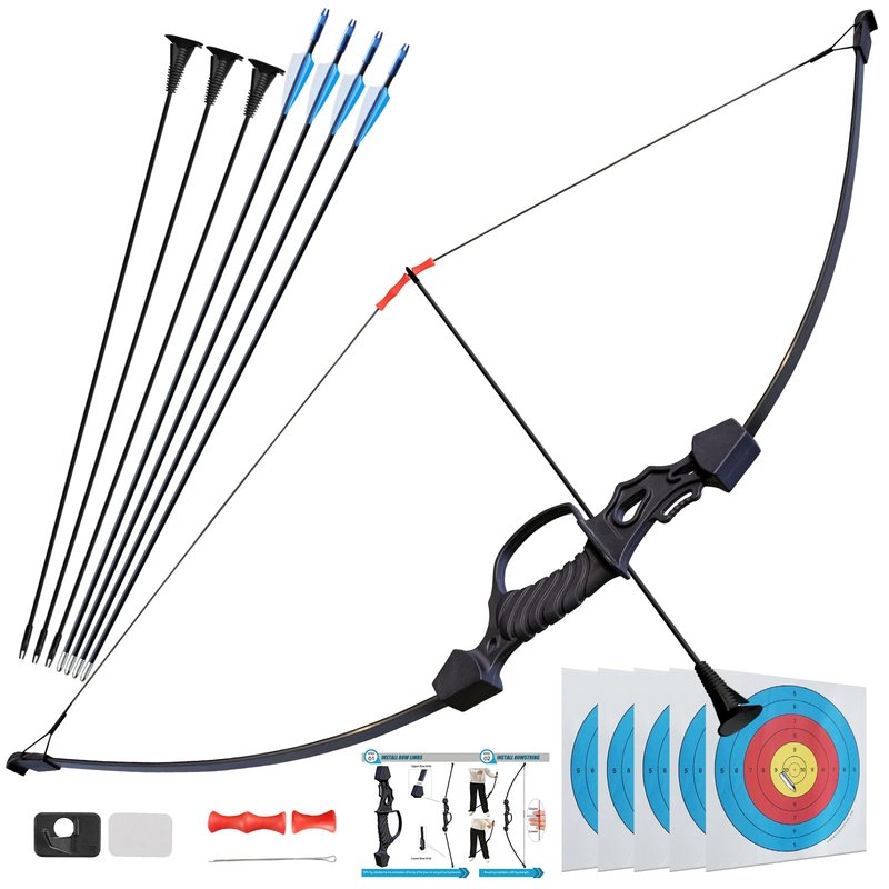 40" Bow and Arrow Set for Teens,Ambidextrous Adult Archery Bow Set with 7 Arrows,Beginner Recurve Bow Gift for Outdoor Backyard Game