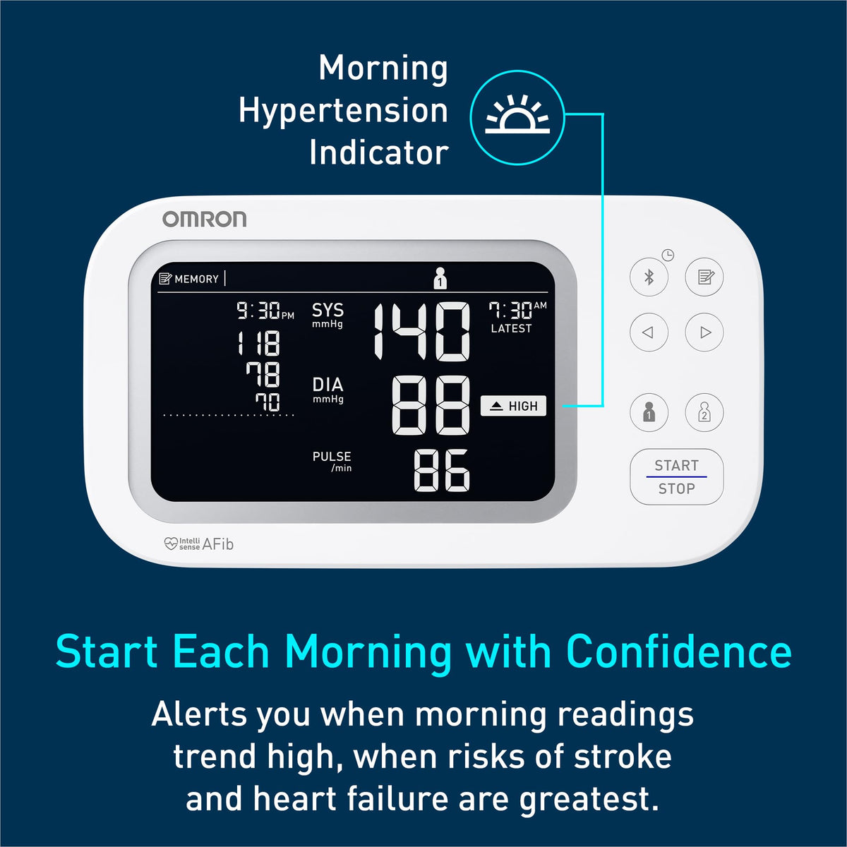 OMRON Platinum Blood Pressure Monitor for Home Use & Upper Arm Blood Pressure Cuff - #1 Doctor & Pharmacist Recommended Brand - Clinically Validated - AFib Detection - Connect App