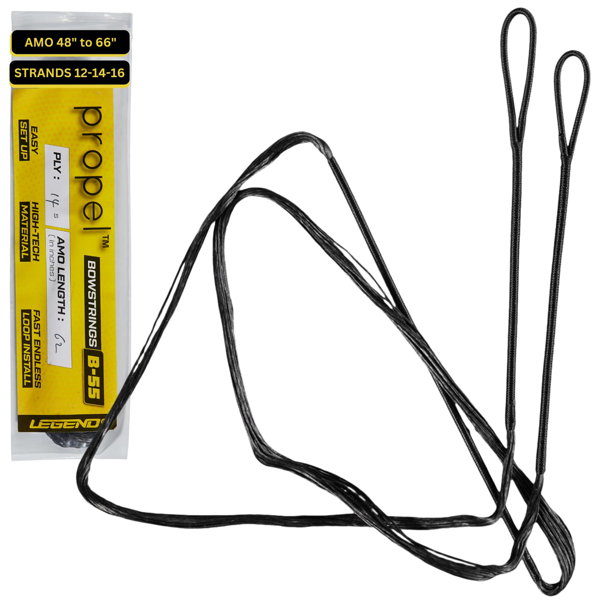Legend Recurve Bow String - Dacron Bow String Replacement - Traditional Bowstrings - Recurve Bow Archery Accessories - Archery Equipment for Recurve Bows - Bowstring AMO 60 inch - 14 Strands