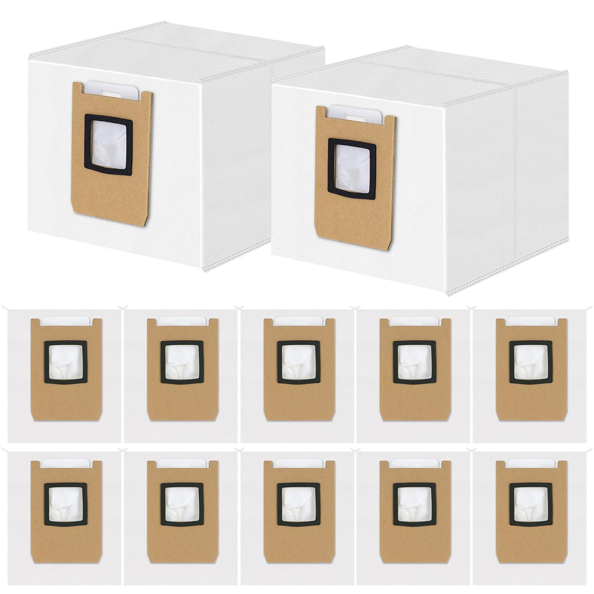 12 Pack Dust Bags Compatible with Eufy Omni C20, C10 Robot Vacuum, 4-Layer Replacement Disposable Bags with Activated Carbon Layer