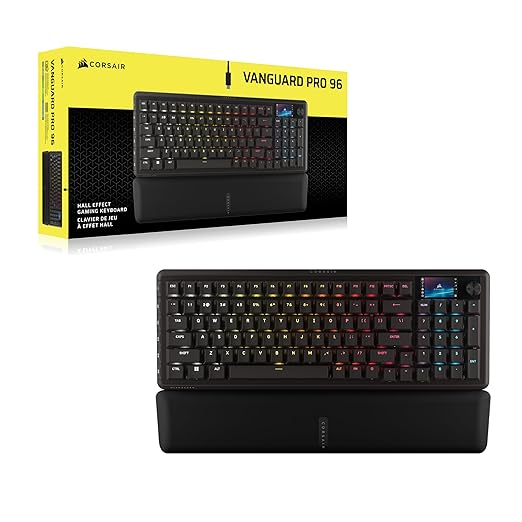 Corsair Vanguard PRO 96 Wired Hall Effect Magnetic Mechanical Gaming Keyboard – 96% Layout, MGX Hyperdrive Switches, 8000Hz Polling, Rapid Trigger, Virtual Stream Deck, SOCD Flashtap, QWERTY US