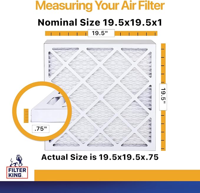 Filter King 19.5x19.5x1 Air Filter | 4-PACK | MERV 13 HVAC Pleated A/C Furnace