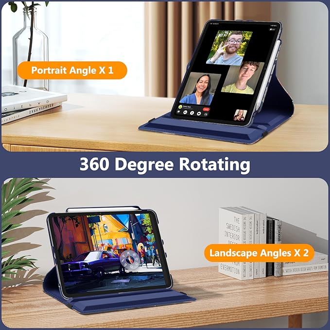 Fintie Rotating Case for iPad Pro 11-inch (M5) 2025 / (M4) 2024 - [Built-in Pencil Holder] 360 Degree Swiveling Smart Stand Protective Cover, Auto Sleep/Wake, Galaxy
