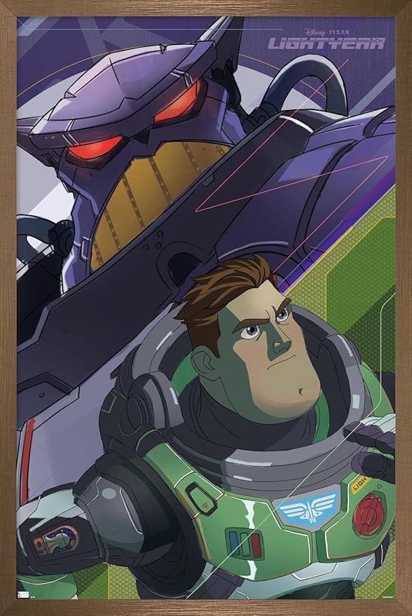 Trends International Disney Pixar Lightyear - Buzz and Zurg Wall Poster, 14.725" x 22.375", Bronze Framed Version