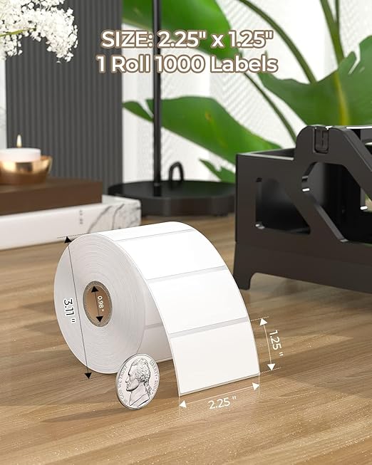 Thermal Direct Shipping Label (Pack of 500 4x6 Per Roll+2.25 x 1.25 Direct Thermal Stickers White Printer Stickers