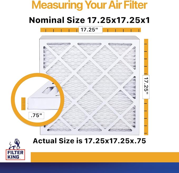 Filter King 17.25x17.25x1 Air Filter | 4-PACK | MERV 13 HVAC Pleated A/C