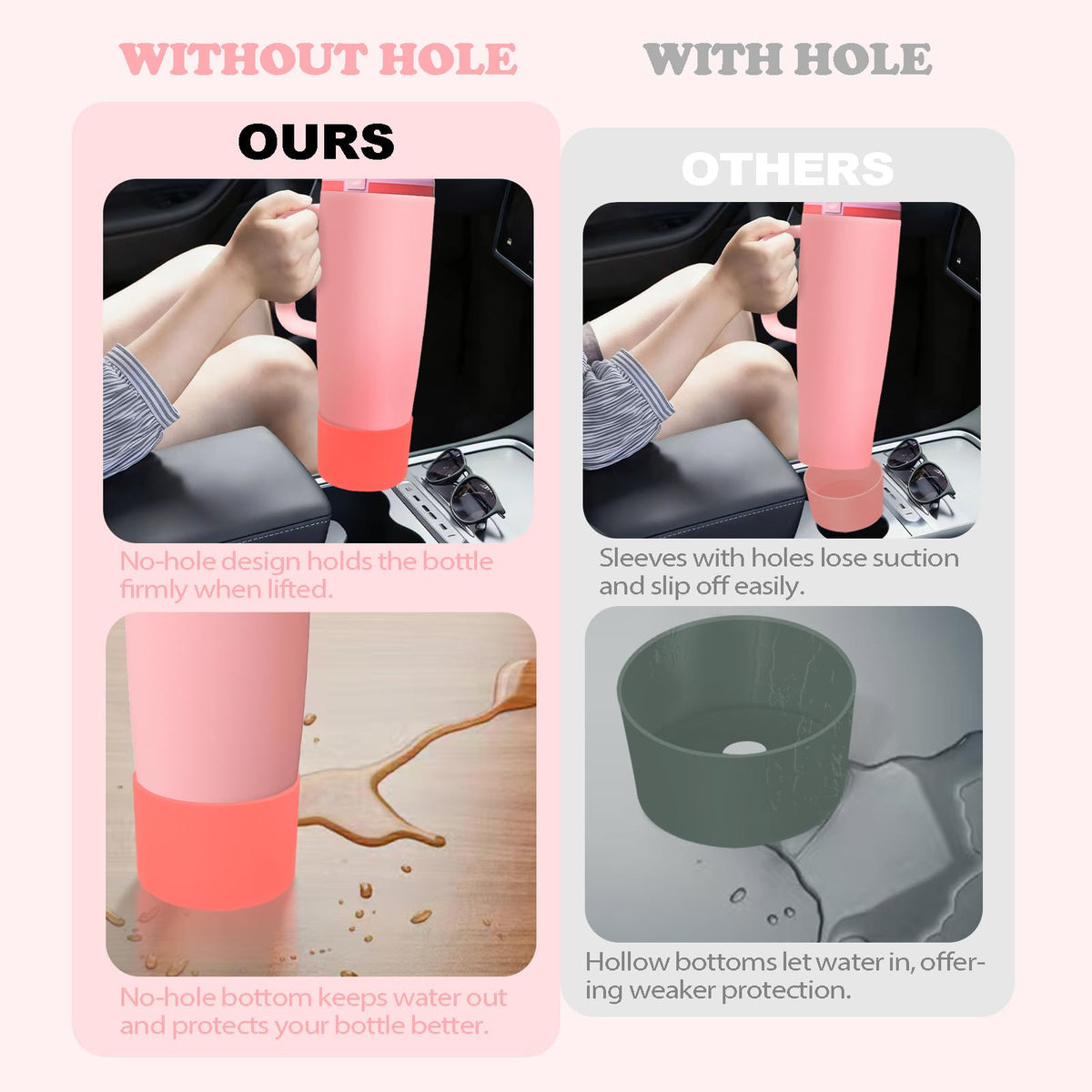 Kaitiaki Silicone Boot for Owala 30oz & 40oz FreeSip Sway Bottles & Tumblers - Non-Slip, Scratch-Resistant, Stability Enhancer, Available in 12 Colors (Angel Food Cake)