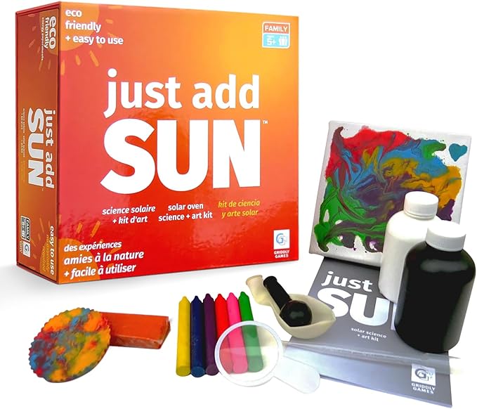 STEM Toys by Griddly Kids – Art & Science Kits for Kids Age 8–12, STEM Chemistry Set for Hands-On Learning & Education, Solar Science Experiment Kit Gift for Boys & Girls (Just Add Sun)