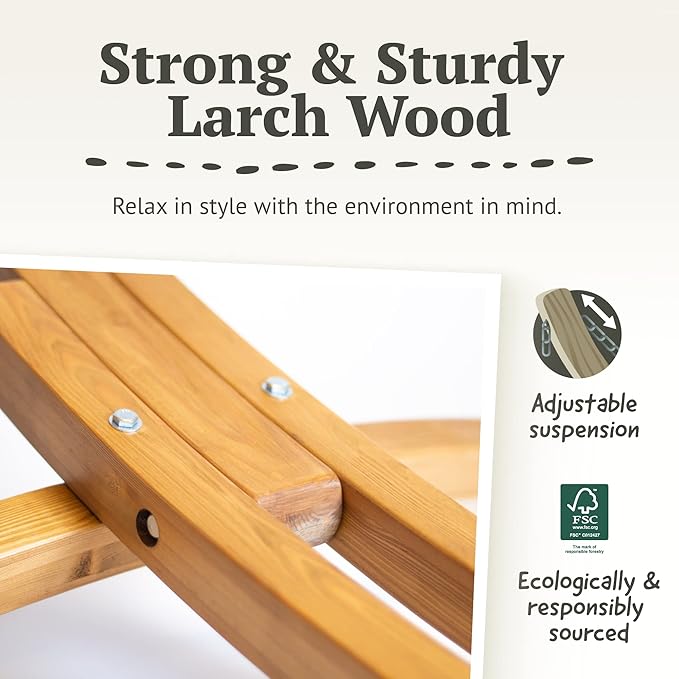 LA SIESTA® - Large Double Brisa Classic Hammock & Elipso Stand - Larch Wood Hammock Stand - Weather & Tear Resistant - Backyard Outdoor Hammock with Stand - 2-Person, Max 355 Lbs, Lime