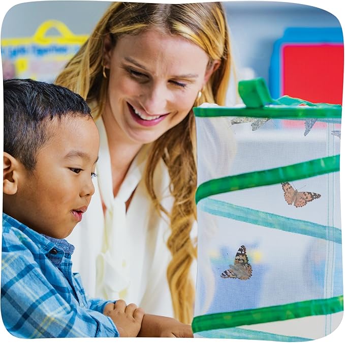Insect Lore Raise and Release Butterfly Garden Kit – Caterpillar Habitat with redeemable Voucher – STEM-accredited Butterfly Growing Kit for Kids, Classrooms, and Homeschool Learning