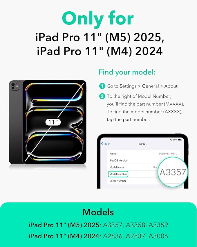 ESR for iPad Pro 11 Inch Case (M5/M4) 2025/2024, Vertical Stand Cover, Multi Stand Angles, Ultra-Stable Case with Pencil Holder, Flip Series, Purple