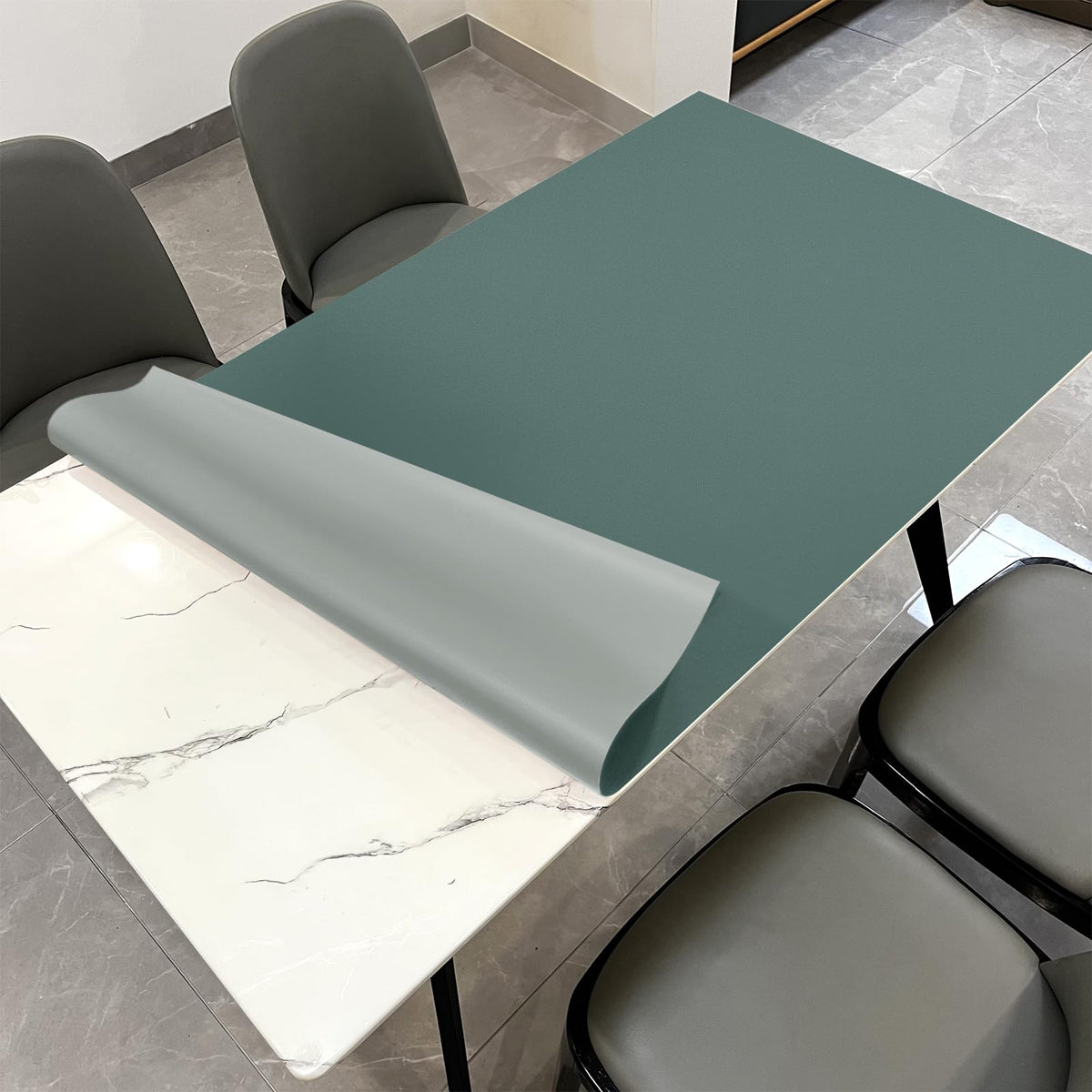 Zinkooat Faux Leather Table Cover,1.8mm Thick,30x48 Inch Desk Cover,Large Desk Mat,Table Protector,Table Cover Protector,Desk Covers On Top of Desks(Brown+Gray,30x48)