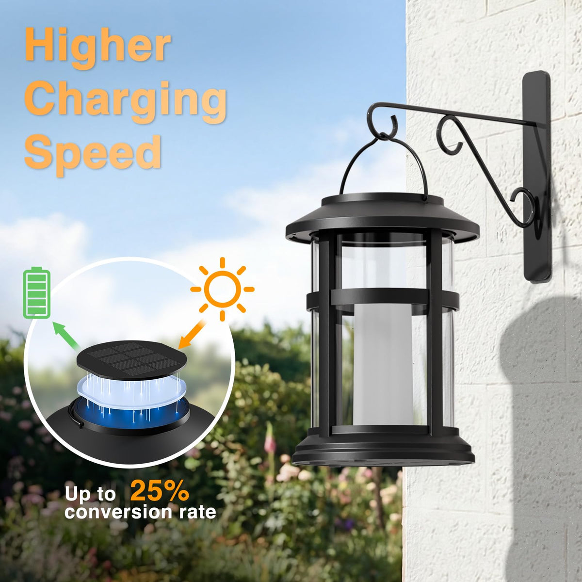 Otdair 4 Pack Solar Lanterns Outdoor Waterproof, Upgraded Flickering Flame Hanging Solar Lights for Outside, Solar Powered Lantern for Patio Yard Garden Porch Decor, Gift for Mom Housewarming