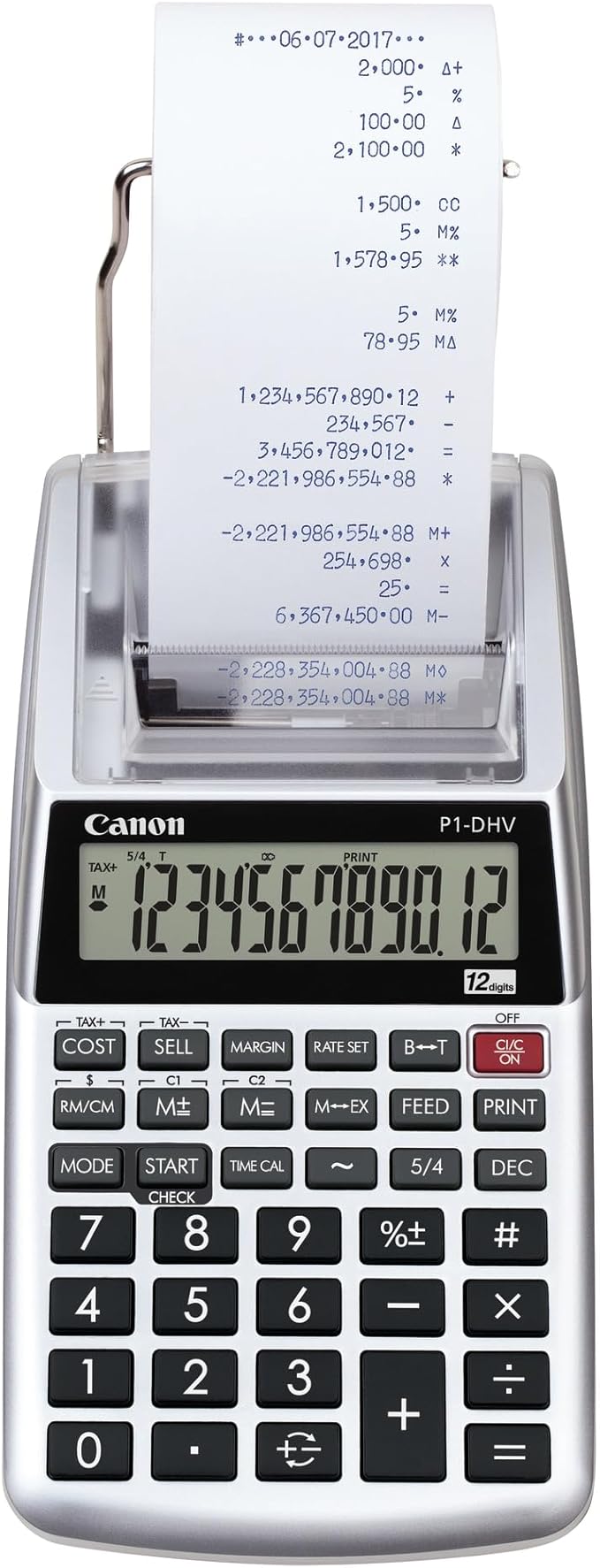 Canon P1-DHV-3 Printing Desktop Calculator, Sliver (2203C001)