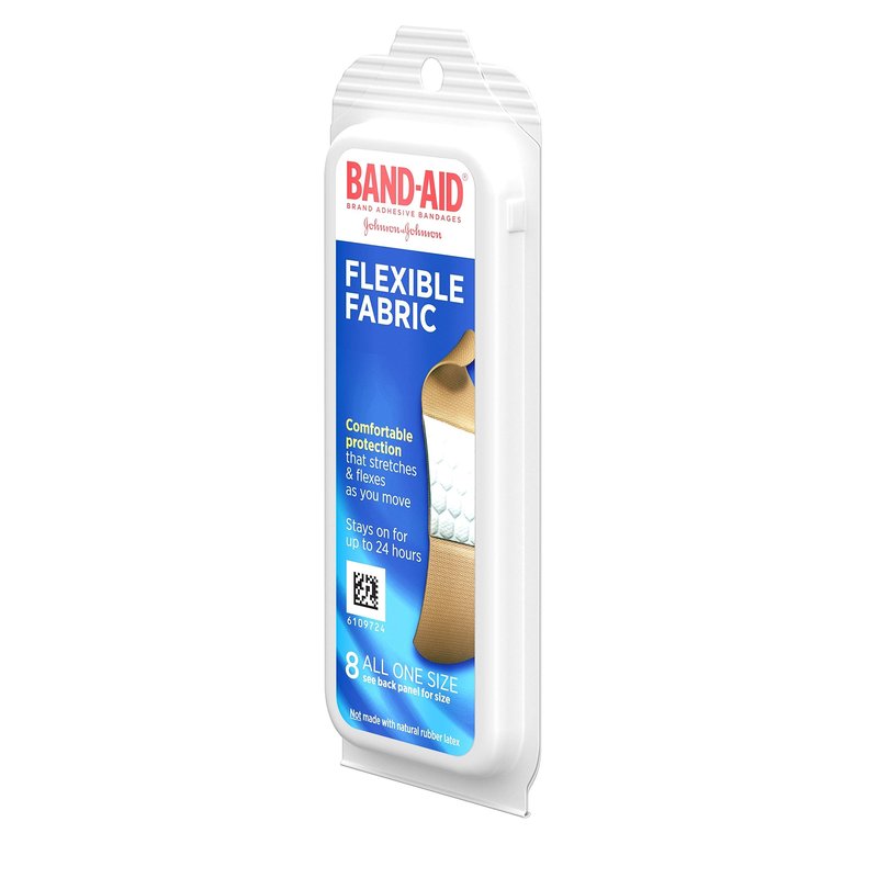 Band-Aid Brand Flexible Fabric Adhesive Bandages for Wound Care and Protection, Travel Pack, 8 ct