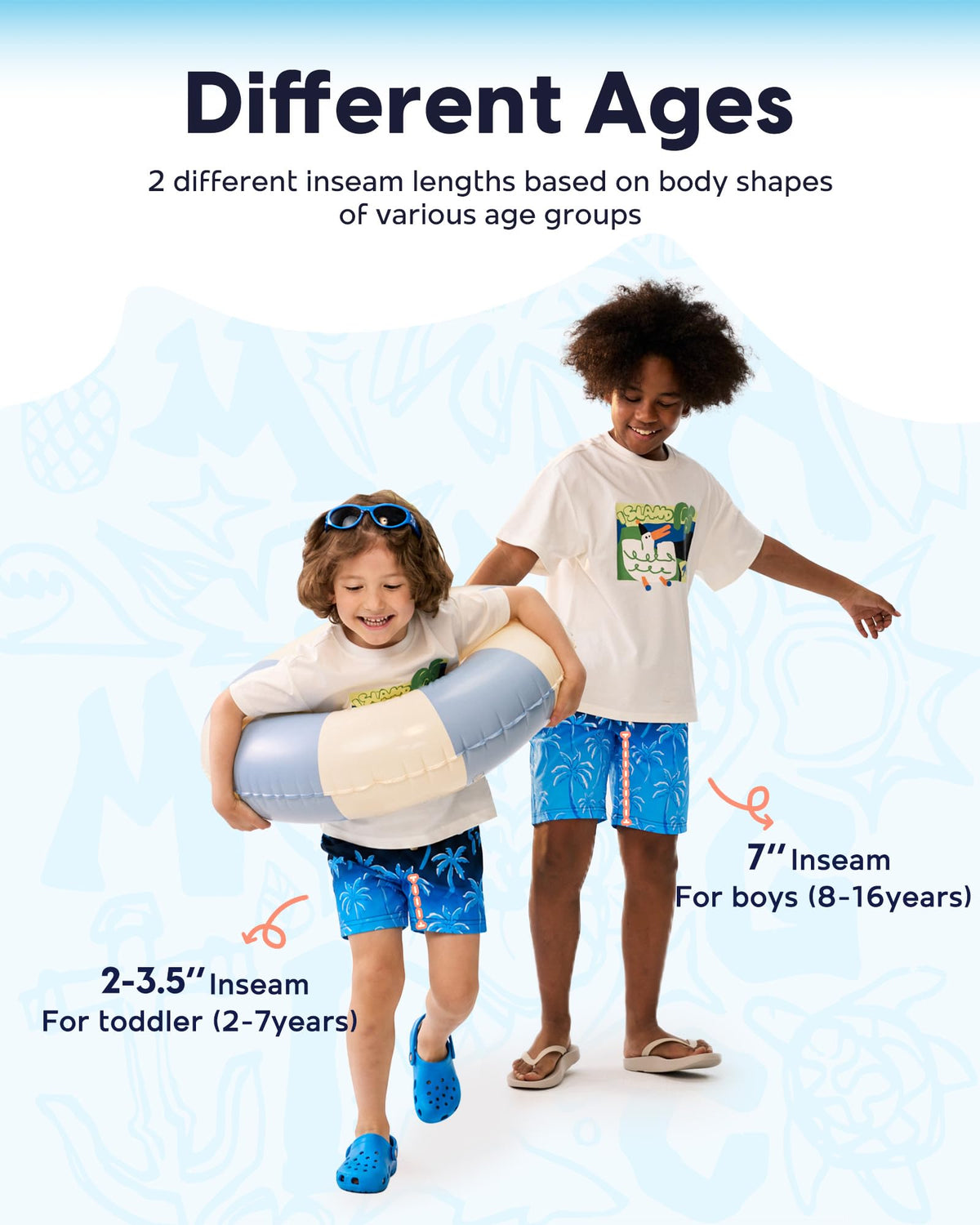maamgic Boys Swim Trunks with Compression Liner Toddler Stretch Swim Shorts Quick Dry Swimming Trunks Boxer Brief 2 in 1 Beach Shorts Rose Coconut 8